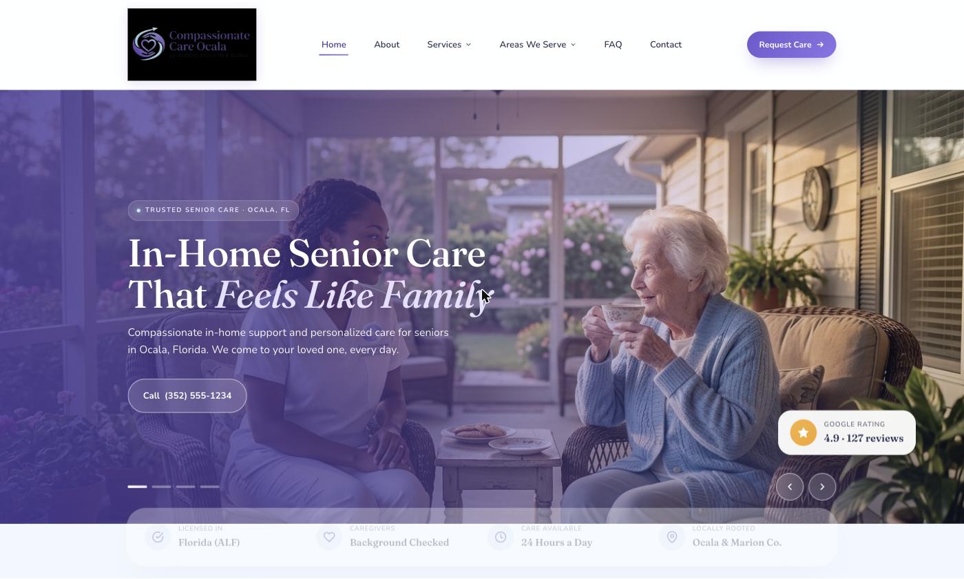Compassionate Care Ocala website — Gainesville web design