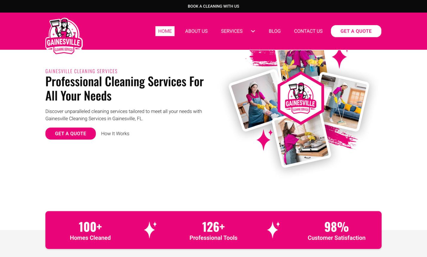 Gainesville Cleaning Services — Gainesville web design case study