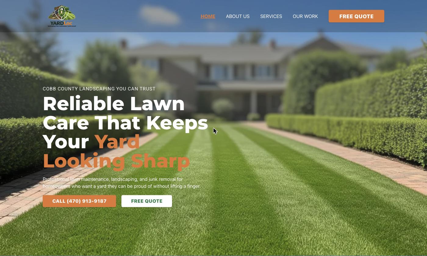 YardLoc website — Gainesville web design