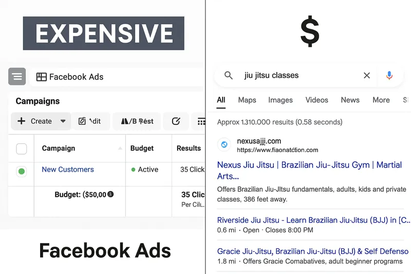 jiu jitsu seo vs paid ads 